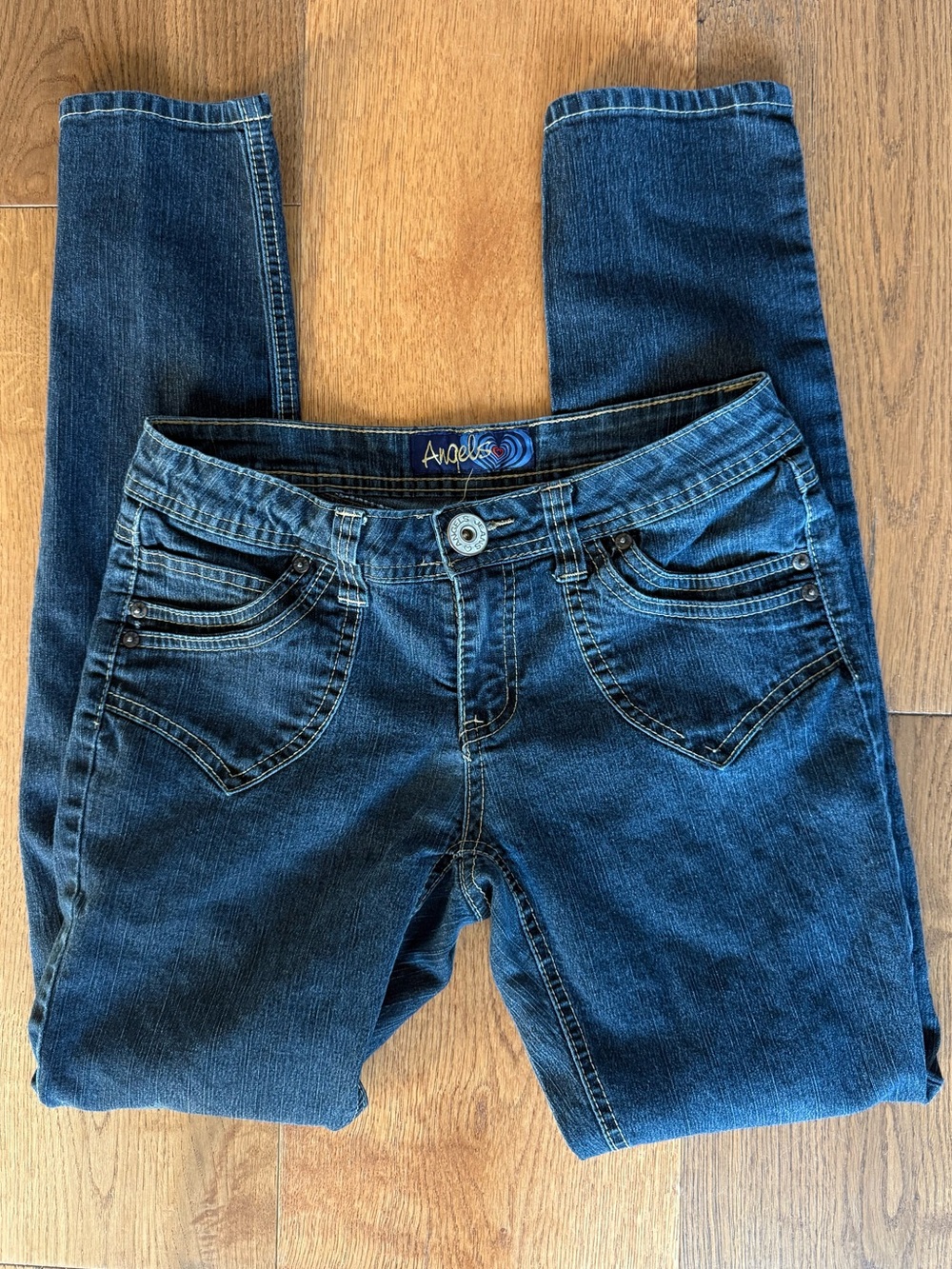 Y2K Angels Dark Blue Stretch Skinny Jeans for Women